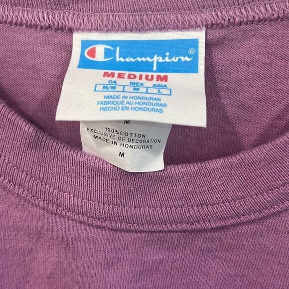 Vintage champion purple cropped long sleeve medium - Picture 4 of 5